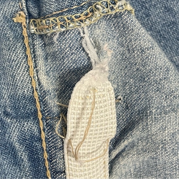 Vintage Denim Skirt Women Plus Size Elastic Waistband FLAWS Faded Blue Midi Jean - Picture 11 of 16